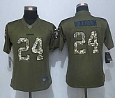 Women Limited Nike Oakland Raiders #24 Woodson Green Salute To Service Jersey,baseball caps,new era cap wholesale,wholesale hats